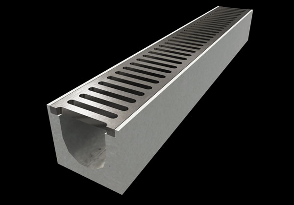 a rendered image of a GRP drainage channel with slotted top
